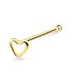 Hollow Heart Silver Bone Nose Stud NSKD-718